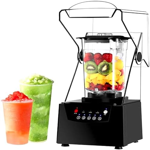 High-Speed 2200W Commercial Blender with Quiet Shield - Heavy-Duty, Easy to Clean, Dishwasher Safe, Ideal for Juices, Smoothies, Ice Shakes - 220V