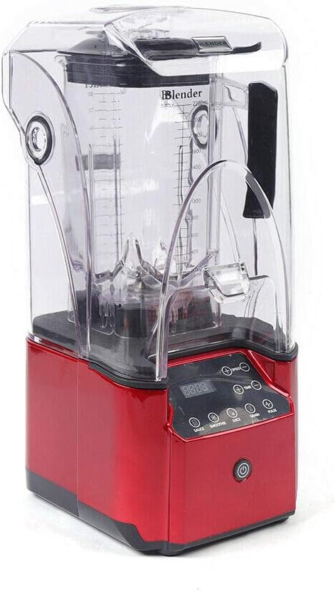 Soundproof Blender, 110V 2200W 2.2L Commercial Fruit Juice Smoothie Maker With Shield Quiet Sound Enclosure for Puree, Ice Crush, Shakes and Smoothies (2.2L,2200W)
