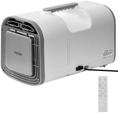 VEVOR Portable Air Conditioner, 4250 BTU 3-Speed Air Conditioning Unit with 24H Timer, Air Portable AC Compatible with AC/DC 24V, for Outdoor Tent Camping, RVs or Home Use, White
