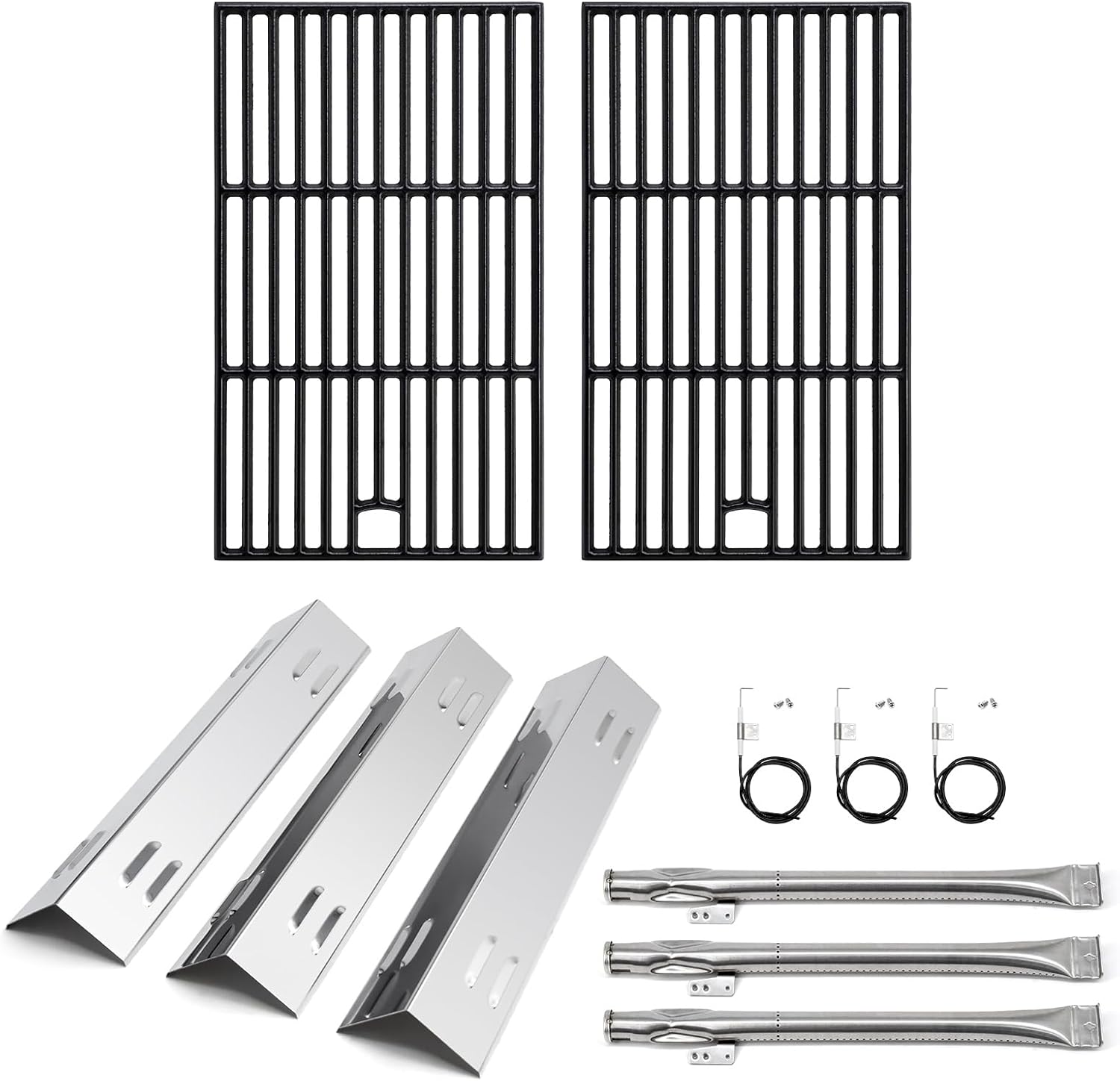Adviace Advice Grill Replacement Parts for Dyna Glo DGB390SNP-D DGB390BNP-D, 104-13002 Grill Cooking Grate & 104-13003 Heat Tent & Burner and Igniter for Dyna Glo 3 Burner DGB390SNP-D Gas Grill