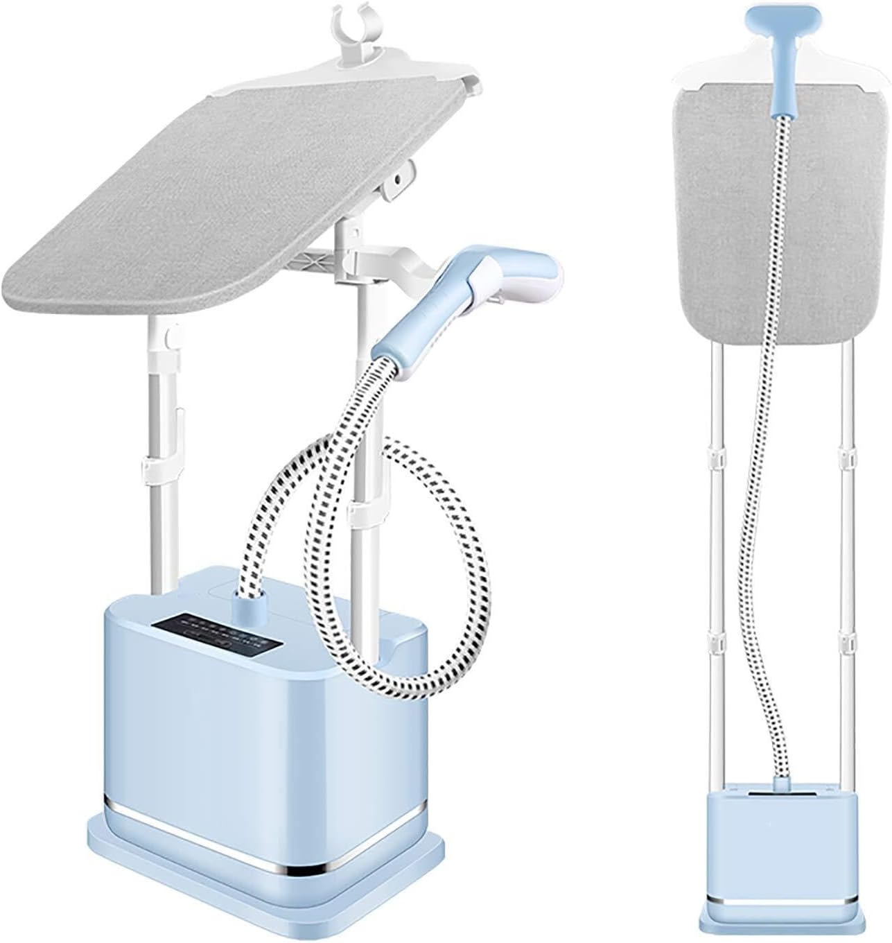 Full Size Vertical Garment Steamer - Professional 1800W Small Handheld Iron with Built-in Ironing Board and 2 L Water Tank for Household Commercial