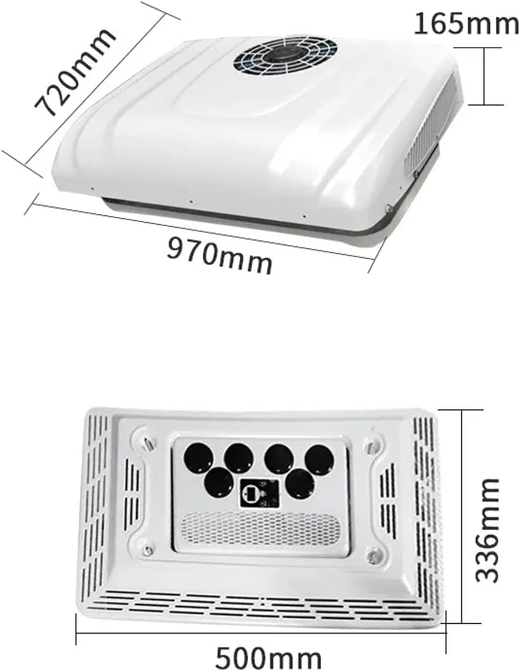 RV Air Conditioner 12V/24V Caravan Rv Truck Parking Electric Battery Powered,Heating and Cooling Combined Air Conditioner with Heater Unit,for Buses（12v）
