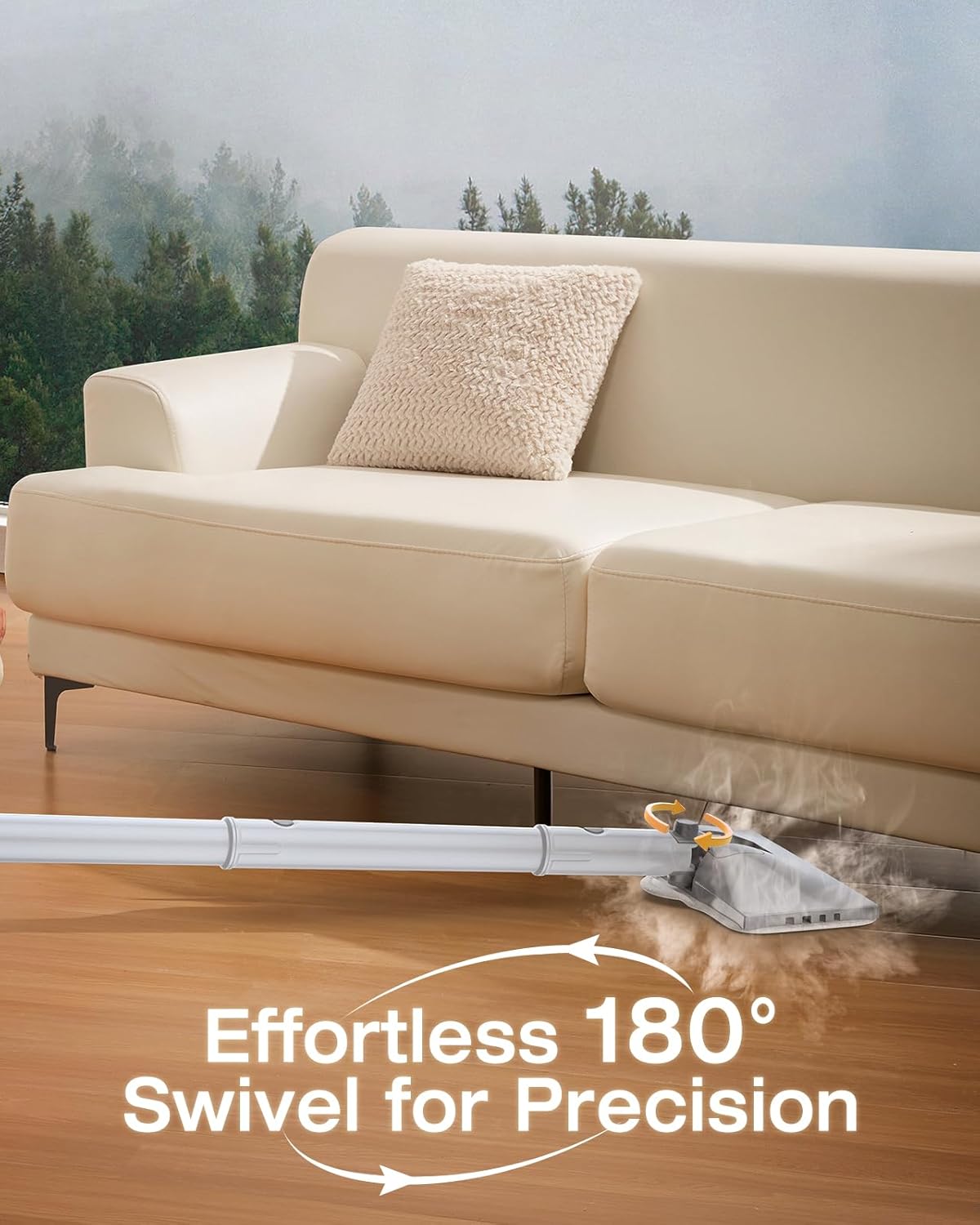 LABIGO 10-in-1 Steam Mop with Detachable Handheld Steamer, 350ml Tank, 10s Heat-Up, 248°F Steam Cleaner, 3-Level Control and Swivel Head for Floors, Carpets, Tiles, BBQ grill and Multi-Surface