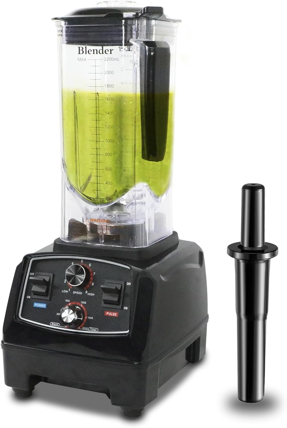 Blender for Smoothies 1500W Countertop Blender for kitchen Home Commercial with Timer, Smoothie Maker 2200ml for Crushing Ice, Frozen Dessert, Soup