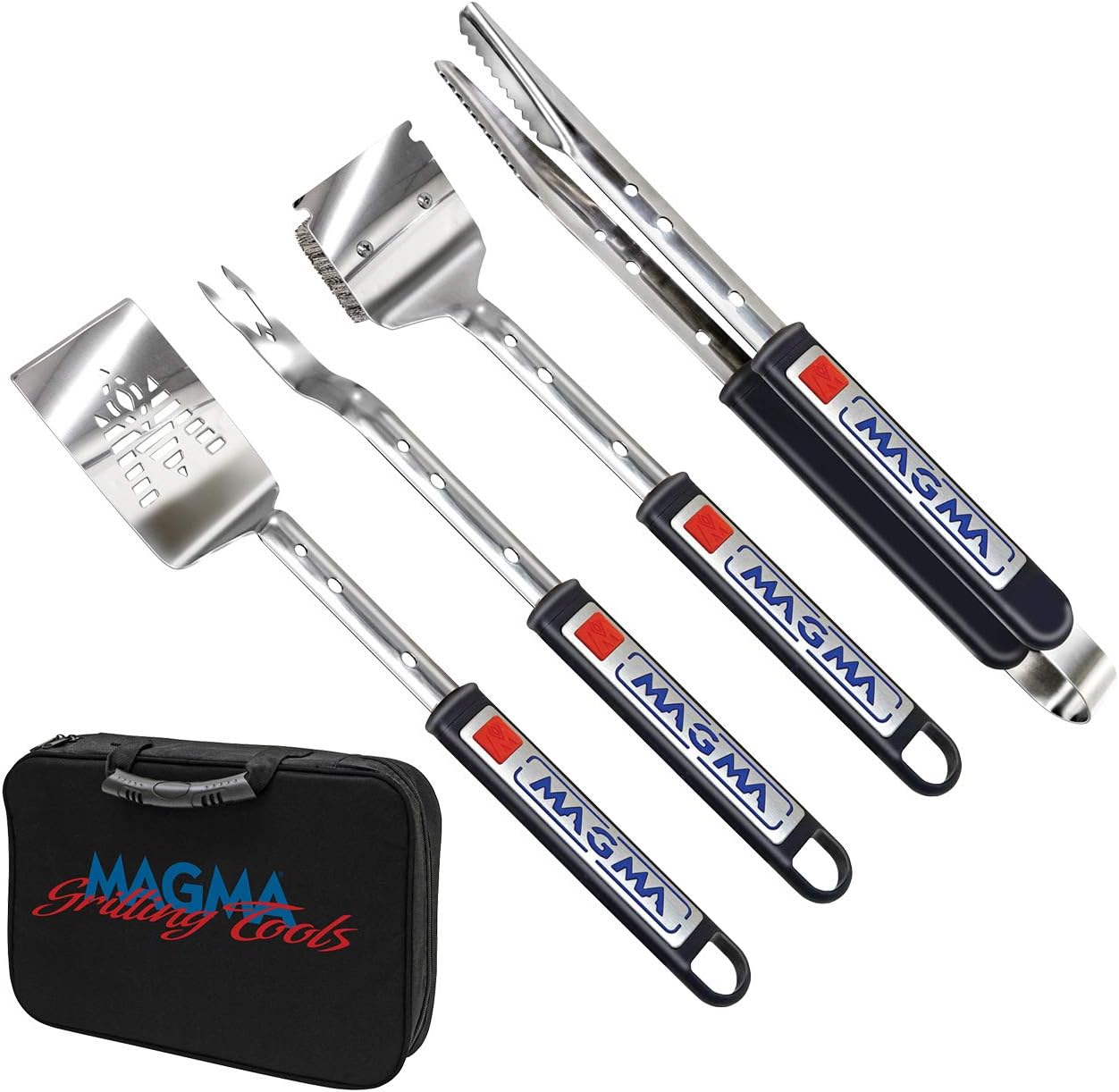 Magma A10-132T Telescoping Grill Tools Set (5-Piece) – Marine Grade Stainless Steel BBQ Utensils with Extendable 16