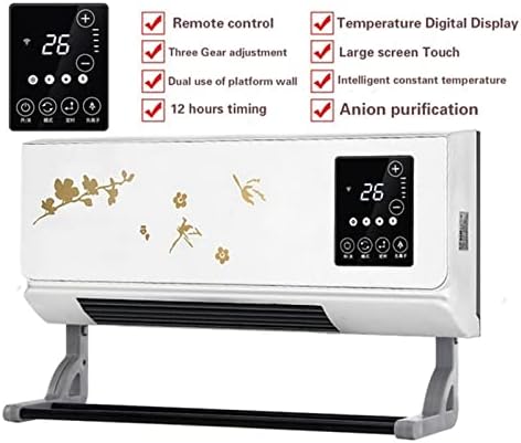 Electric Space Heater 2000W Wall Mounted Air Cooler Conditioner Heater Fan Heating Cooling Room Bathroom Waterproof Remote Timing Air Conditioning Fan Space Heaters