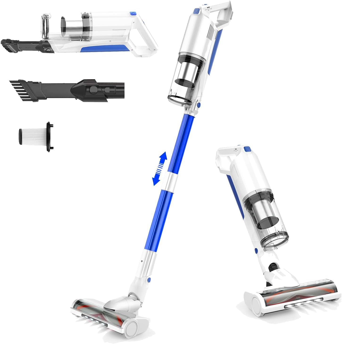 whall Cordless Vacuum Cleaner,55mins Runtime for Home,Stick Vacuum with Powerful Suction,Brushless Motor,Lightweight,Vacuum Cleaners for Pet Hair Carpet Hard Floor.Blue