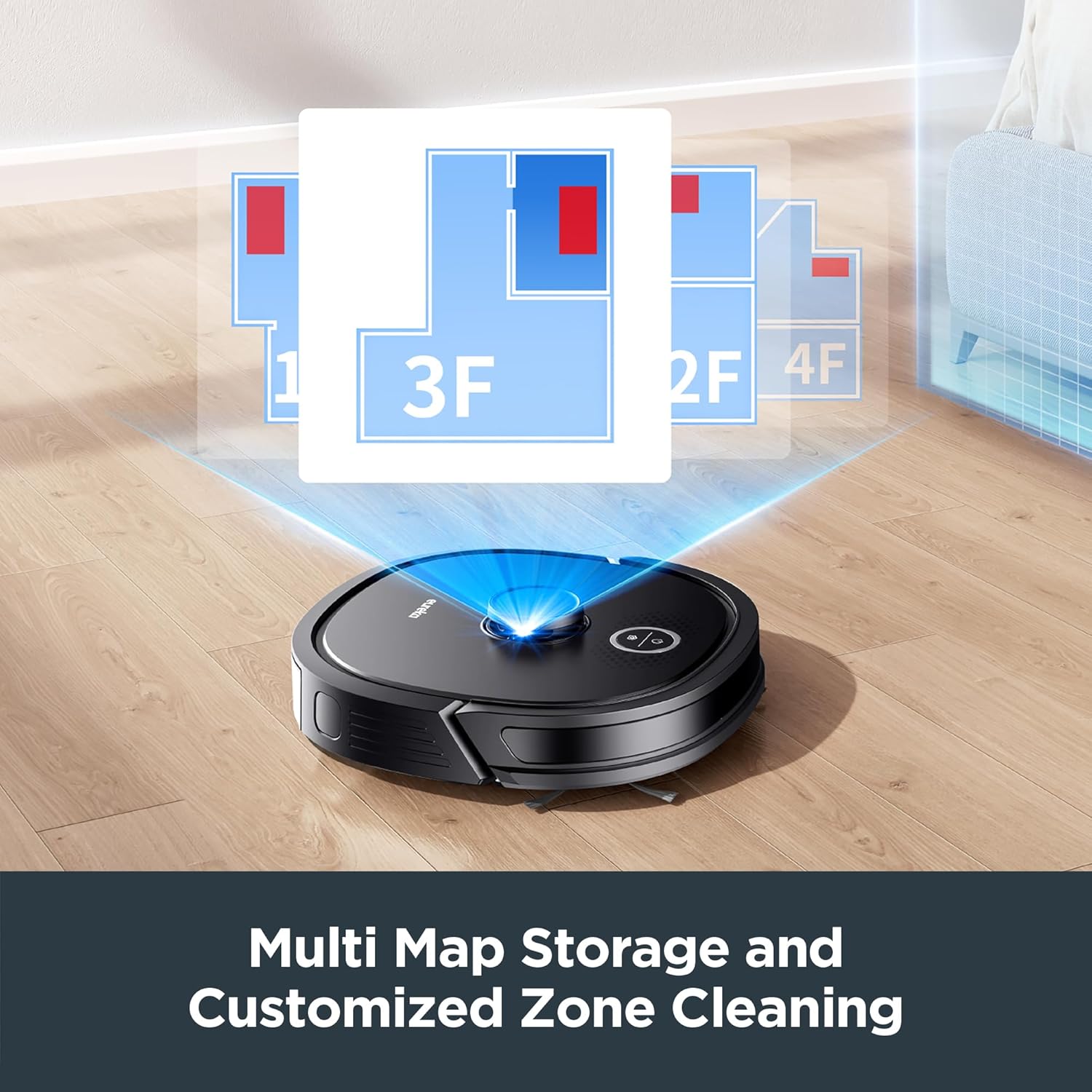 EUREKA Robotic Vacuum Cleaner, NER650 2000Pa Robot Vacuum with LDS Navigation, Smart Mapping and Wi-Fi Connected for Carpet Floor with Alexa Google Assistant Black