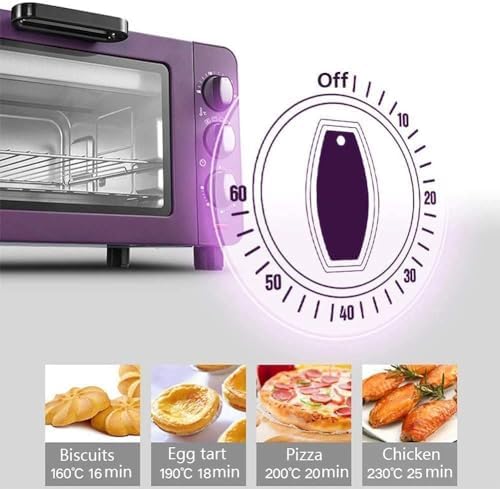 Oven Mini Oven air Fryer Oven Countertop Convection Toaster Oven Baking Pan Broil Rack Rotisserie Fork and Removable Crumb Tray Slice Oven Toaster 15L Mini Ovens Toaster Oven Air Fryer, (Color : Roj