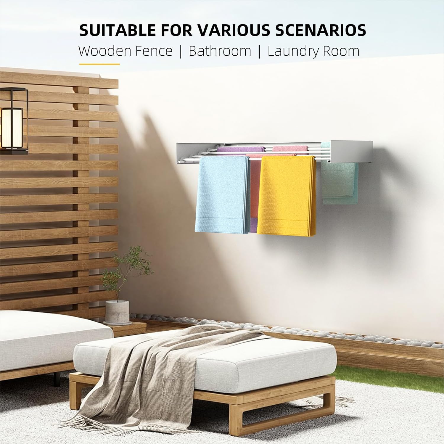 Laundry Drying Rack, Collapsible Wall Mounted Clothes Drying Rack - Drying Rack Clothing Foldable,Space Saving, 31.5