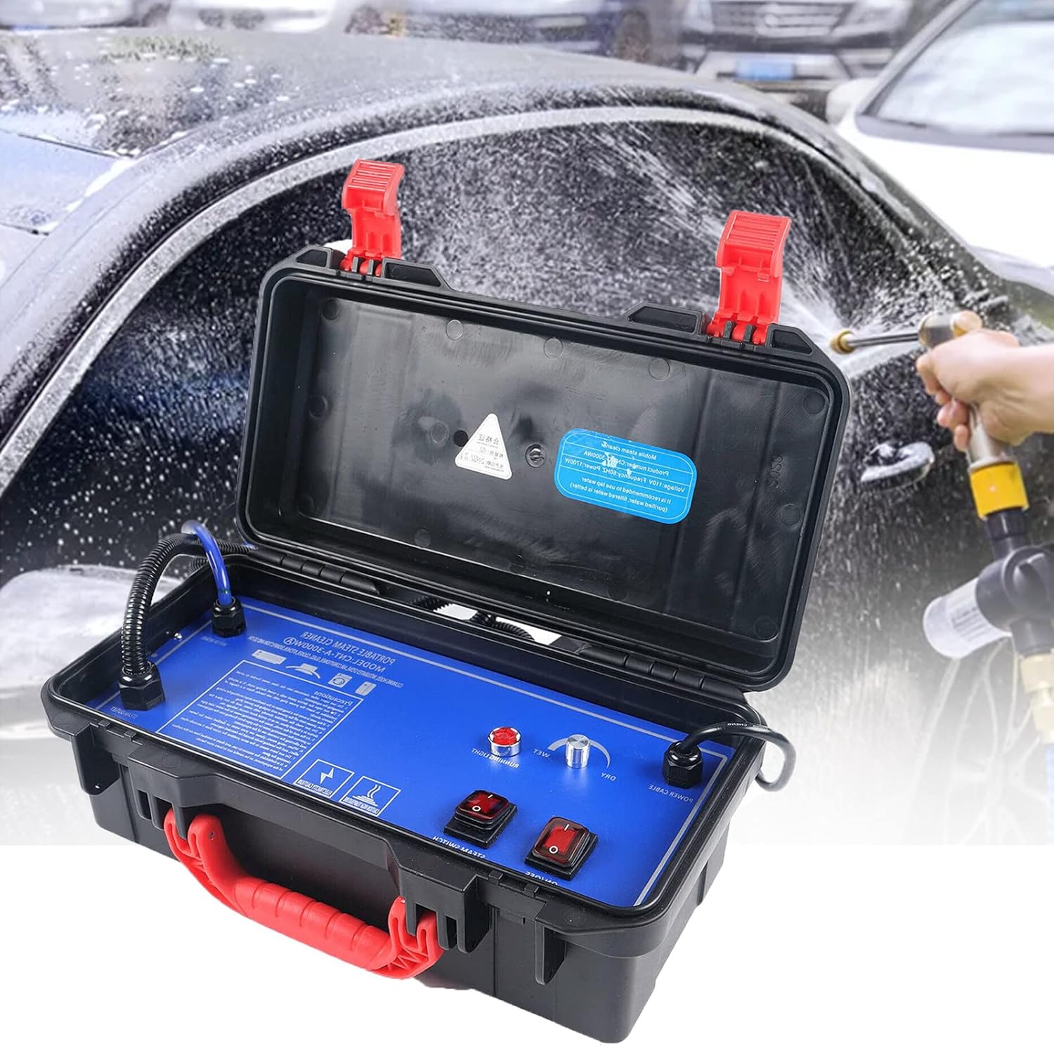 High Temperature Steam Clean Machine, Hand-held 5Bar Pressurized Steam Cleaner 360 ° Cleaning for Kitchen, Car,220v#3000w