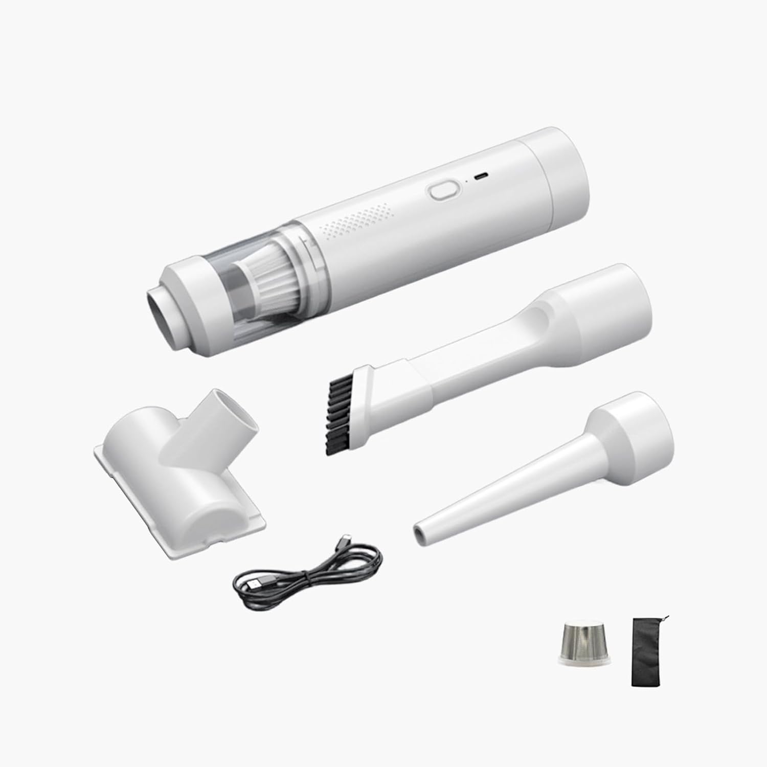 Vacuum Portable Cordless, Handheld Vacuum Brushless Blow and Suction 19000Pa High Power,Mini Vacuum Cleaner for Car, Home, Pet, Office (White)