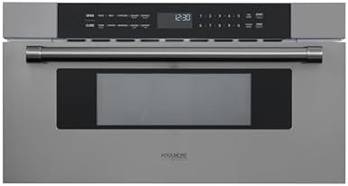 KoolMore Reserve 30 in. 1.2 cu. ft. Microwave Drawer with 10 Power Levels, Sensor Cooking, Melt, Defrost, Bake, Roast, Broil, Timer, Express Cook, 1500 Watts, UL Certified in Black Stainless-Steel