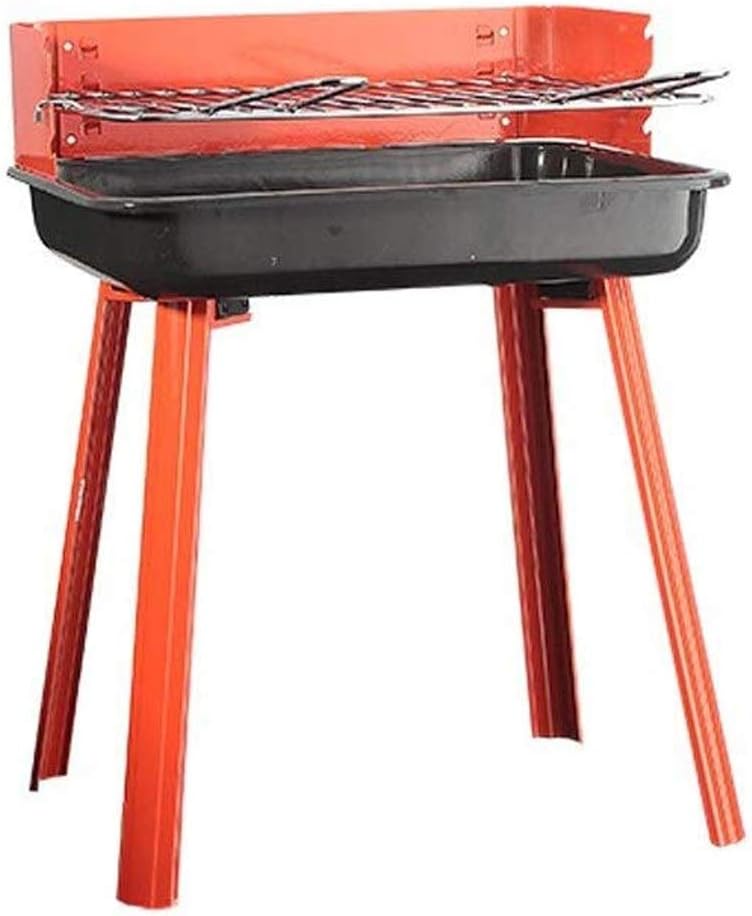 Barbecue Grill Portable Charcoal Grill, Chrome Cooking Grill, Outdoor Picnic Terrace, Backyard, Camping, 44.5 28 35 cm, Orange