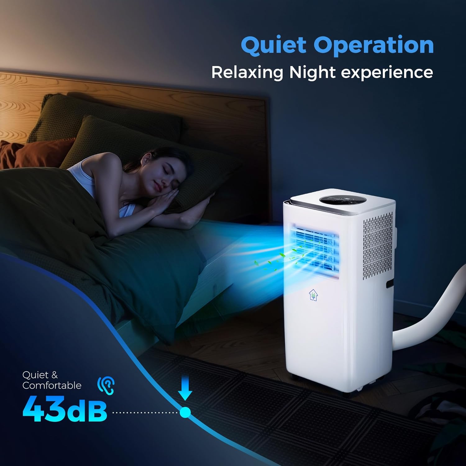 2025 Upgraded Portable Air Conditioner,8,000 BTU Portable AC Unit with Built-in Cool, 3-in-1 Cooling Fan & Dehumidifier for Rooms up to 350 Sq. Ft.,Smart APP and Remote Control,2 Speed,24H Timer