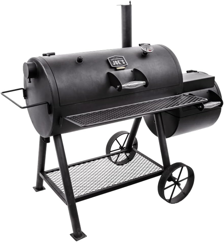 Oklahoma Joe's Highland Reverse Flow Smoker, Charcoal, Porcelain Coated Wire, Black