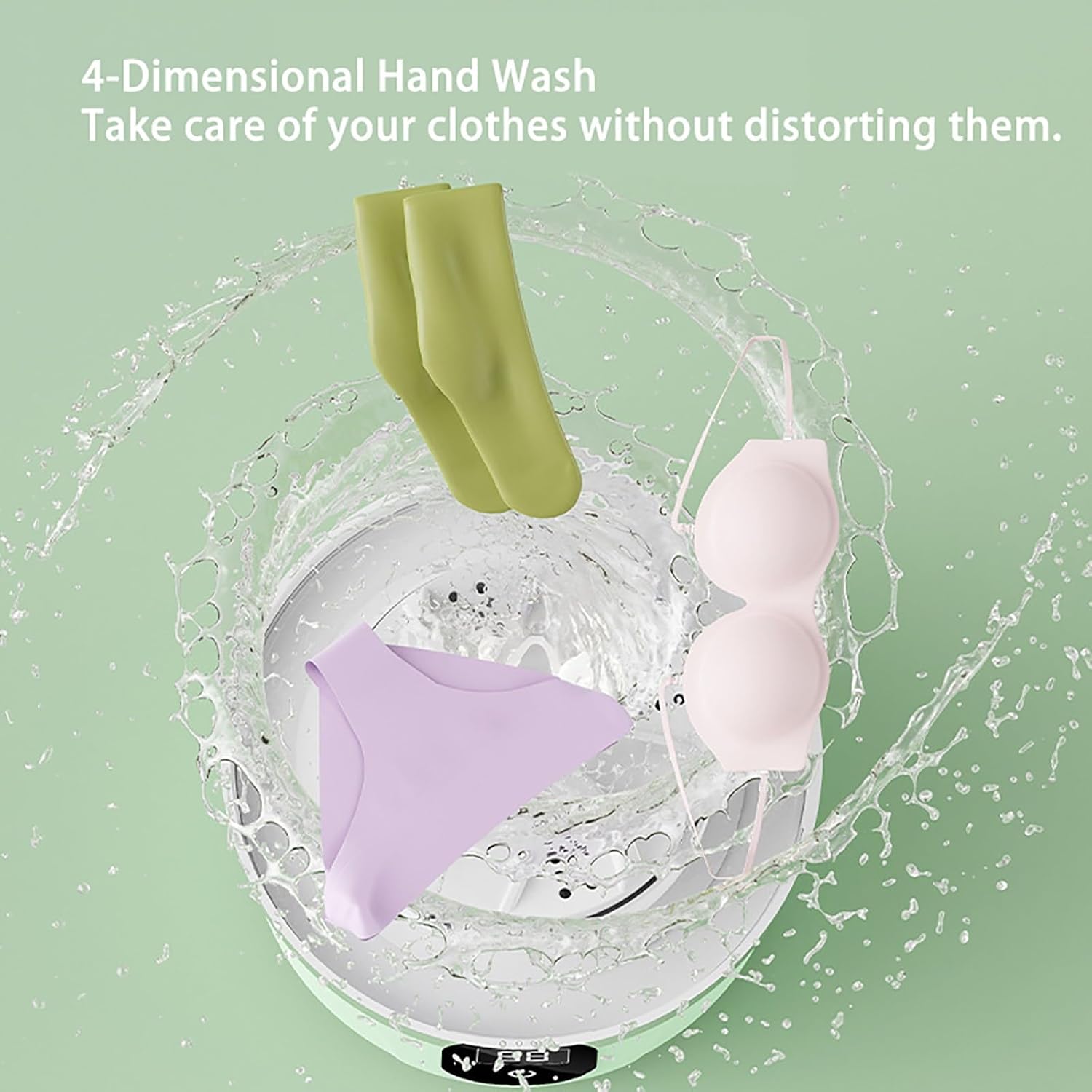 Mini Portable Washing Machine，Cleaning for Underwear, Socks & Baby Clothes, Compact Travel Laundry For Apartment, Dorm, Camping, White(A)