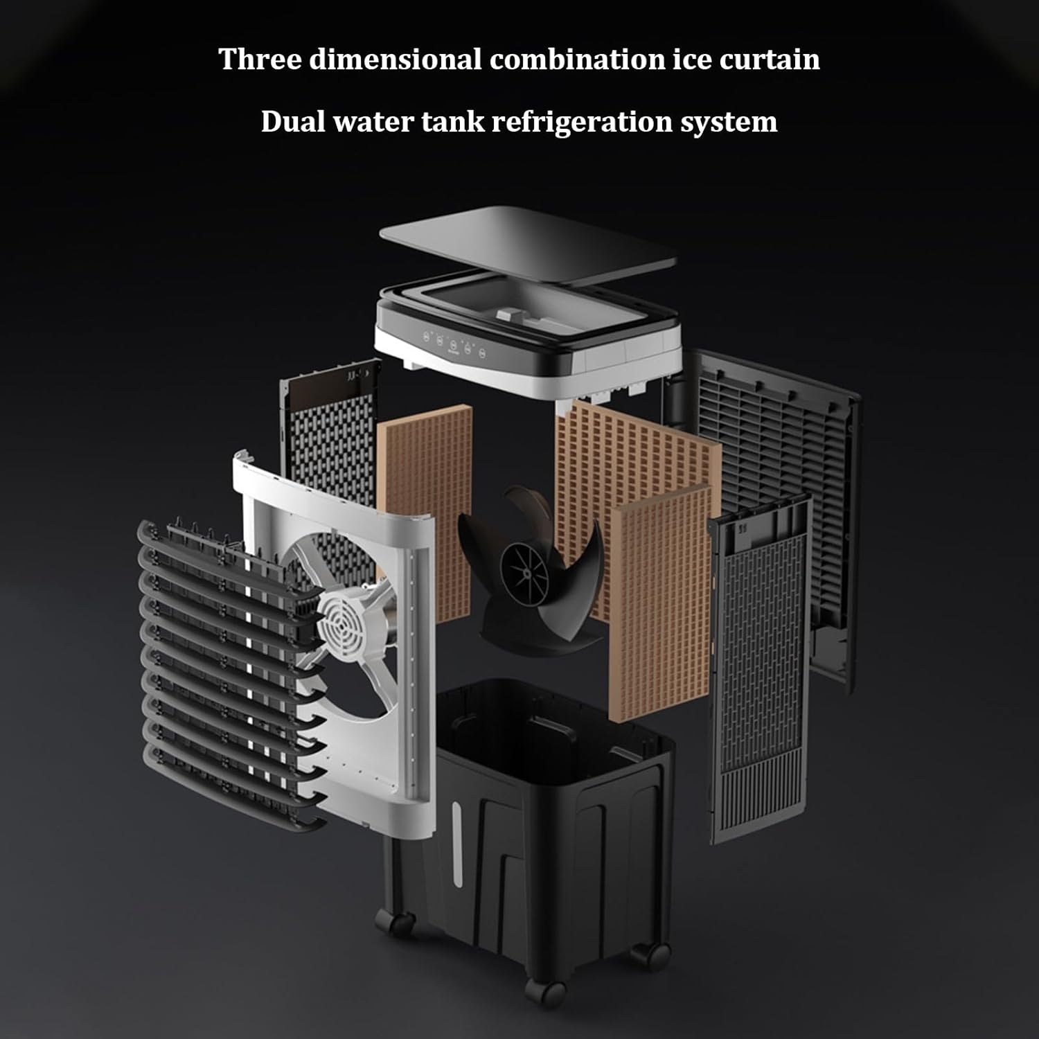 Portable Air Conditioner,7.5H Timing Function Evaporative Air Cooler,Three Adjustable Wind Speeds,refrigeration Small Air Cooler,for Garage, Factory, Supermarket, Household(Color:Touch screen version)