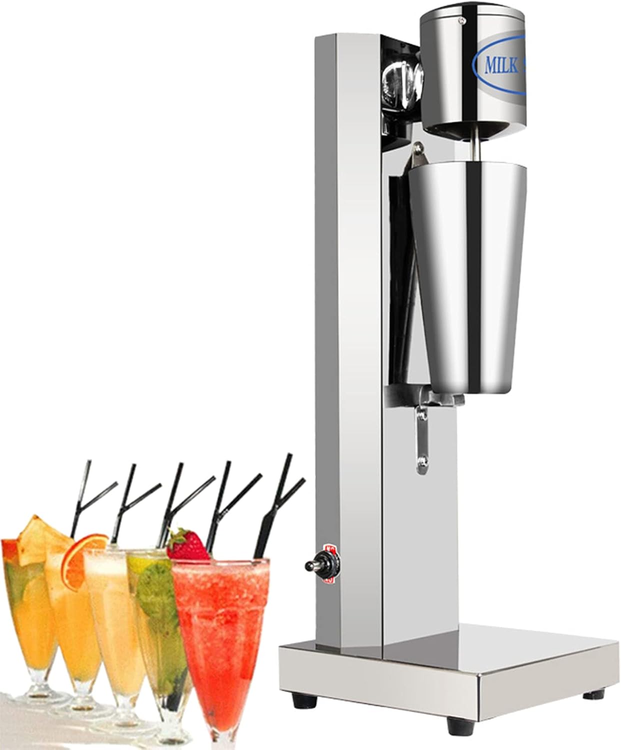 Electric Milkshake Drink Mixer Shake Machine Stainless Steel Milkshake Maker Smoothie Milk Ice Cream Blender Commercial Home Use with 800ML Cup (Single Head)