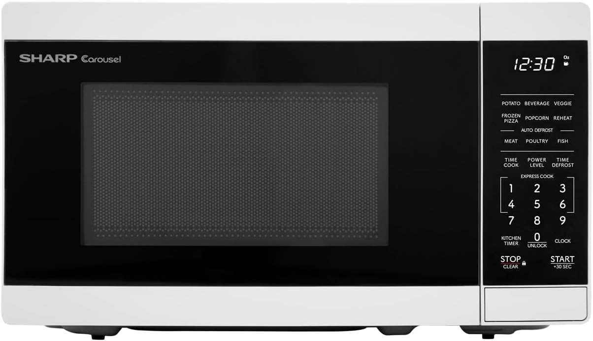 SHARP Compact Countertop Microwave Oven with Removable 10