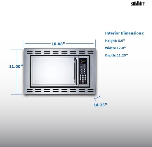 Summit 24” Over The Range Microwave, 0.9 cu.ft. Built In Microwave, Stainless Steel- OTR24