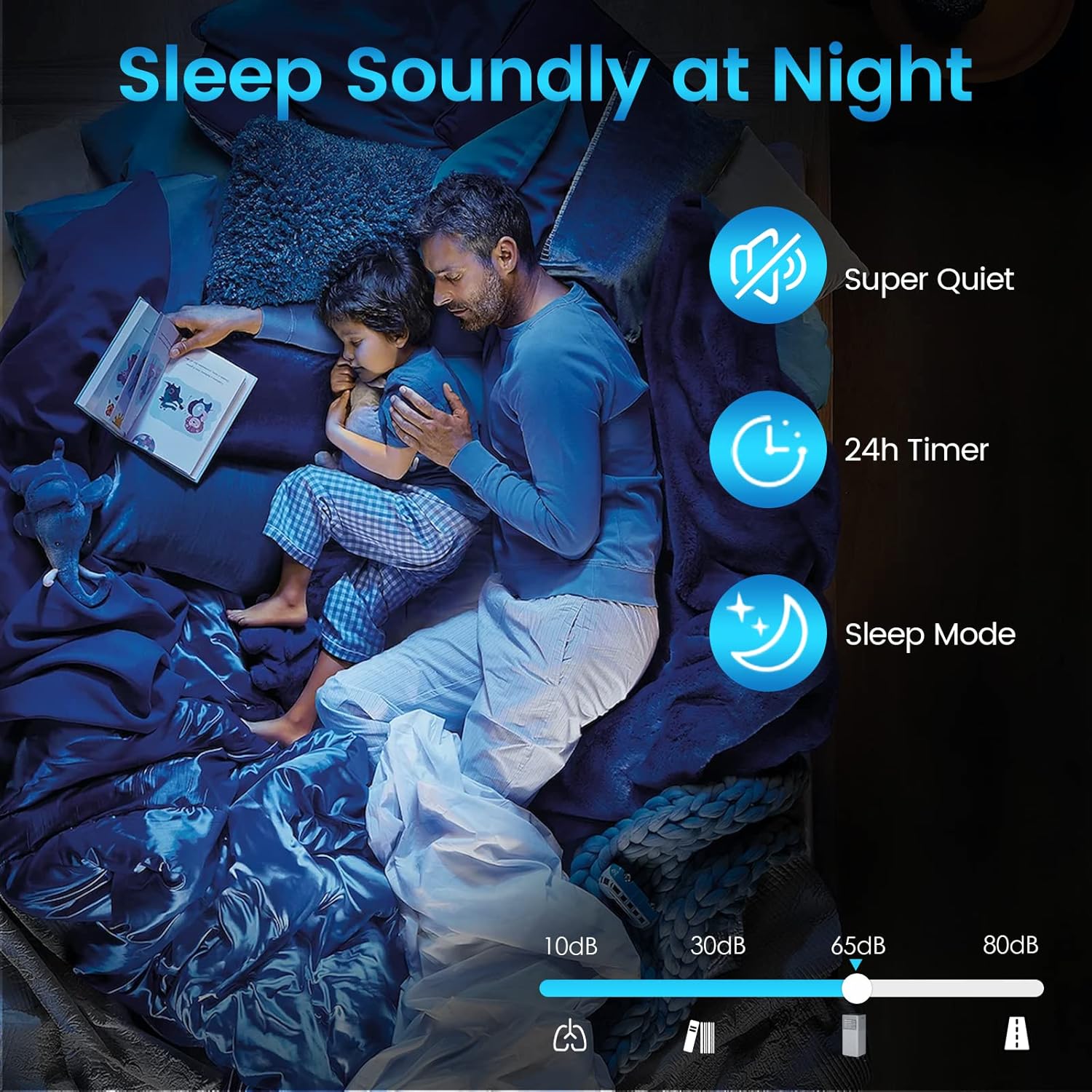 GOFLAME Portable Air Conditioner, 8000 BTU Powerful AC Unit with Remote Control and 4 Universal Casters, 3-IN-1 Air Cooler & Dehumidifier & Fan with 24H Timer for Living Room, Bedroom, Office, Grey