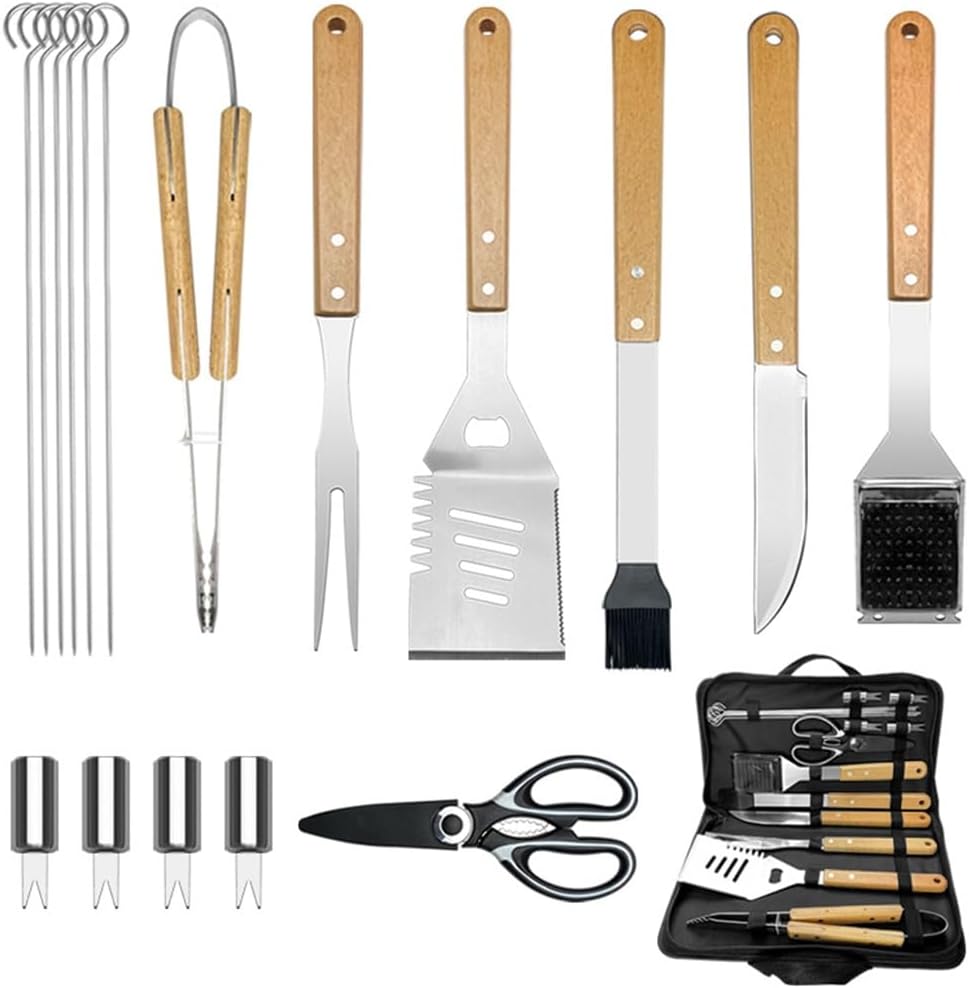 Fork Shovel Clip BBQ Accessories Cloth Bag Stainless Steel Baking Set