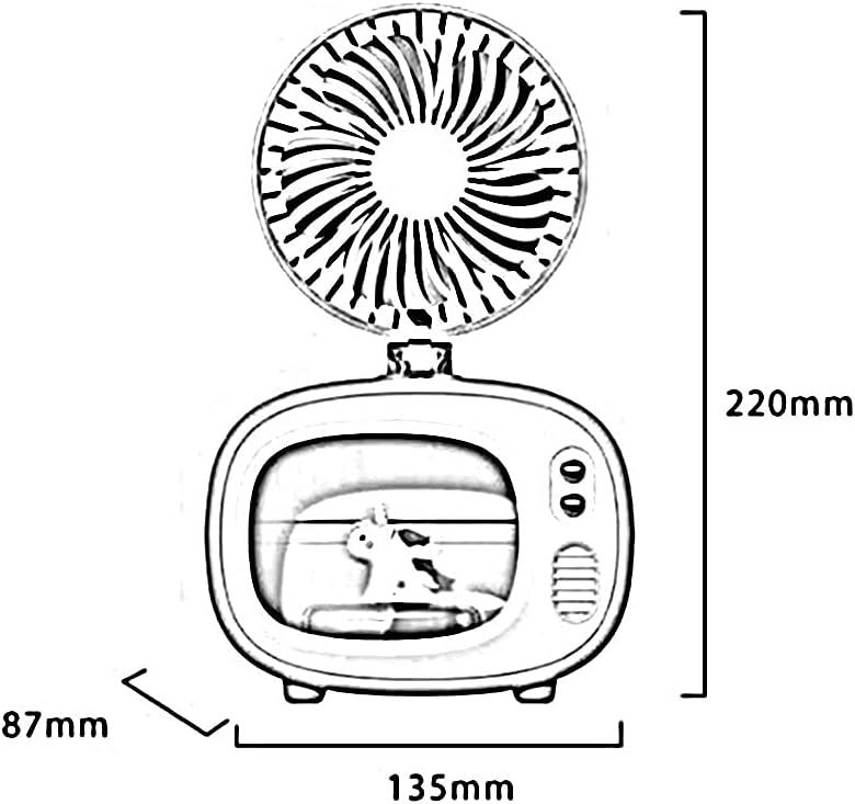 Cooling Fan Personal Air Cooler, 4000 mAh Cordless Portable Air Conditioner with 3 Speed Modes, Rechargeable Mini Air Conditioner Fan with 7 Colors Night Light for Desktop, Office, Room (Green) O