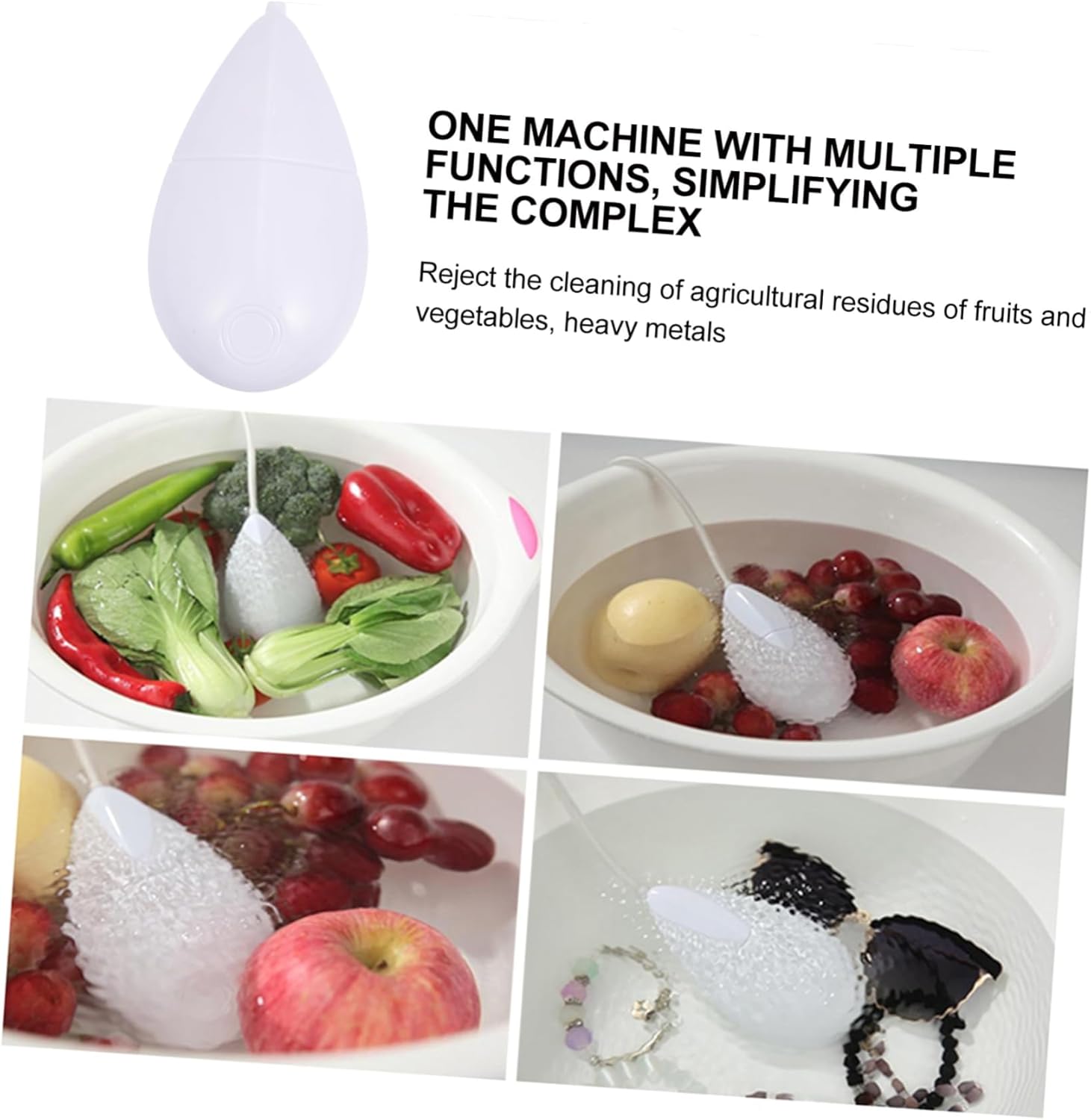 Mini Portable Washer Abs Ultrasonic Bubble Washing Machine for Efficient Laundry Cleaning for Vegetables, Fruits, Underwear Travel Use