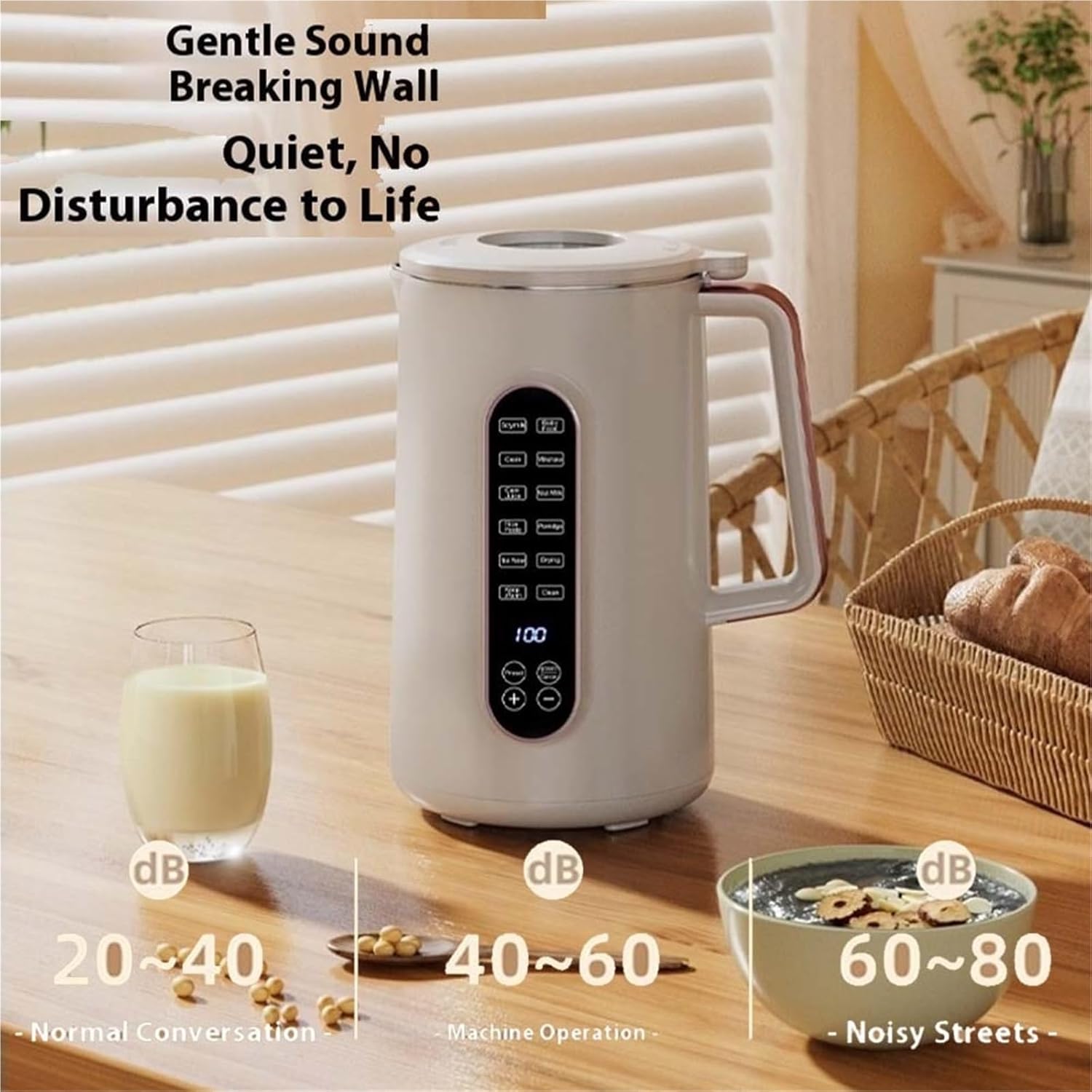 8 in 1 Nut Milk Maker Machine, Multifunctional Machine for Making Nut Milk, Automatic Nut Milk Blender with Easy Clean Stainless Steel Design for Homemade Almond Milk, Soy Milk, Oatmeal(1pc)