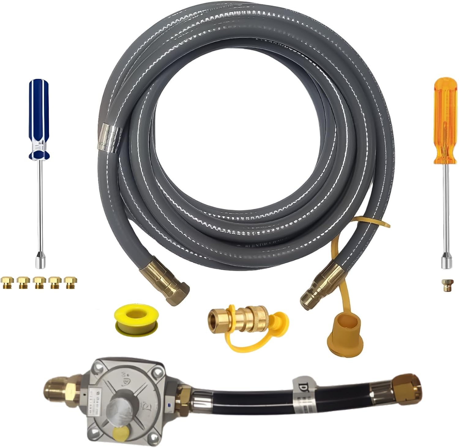 CUSTOM Propane to Natural Gas Conversion Kit Fit for Weber Genesis 435s (2022 - Present) with NG Regulator, Orifice Kit, 10' Hose - Convert Your Grill from LP to Natural Gas with An Easy Install!
