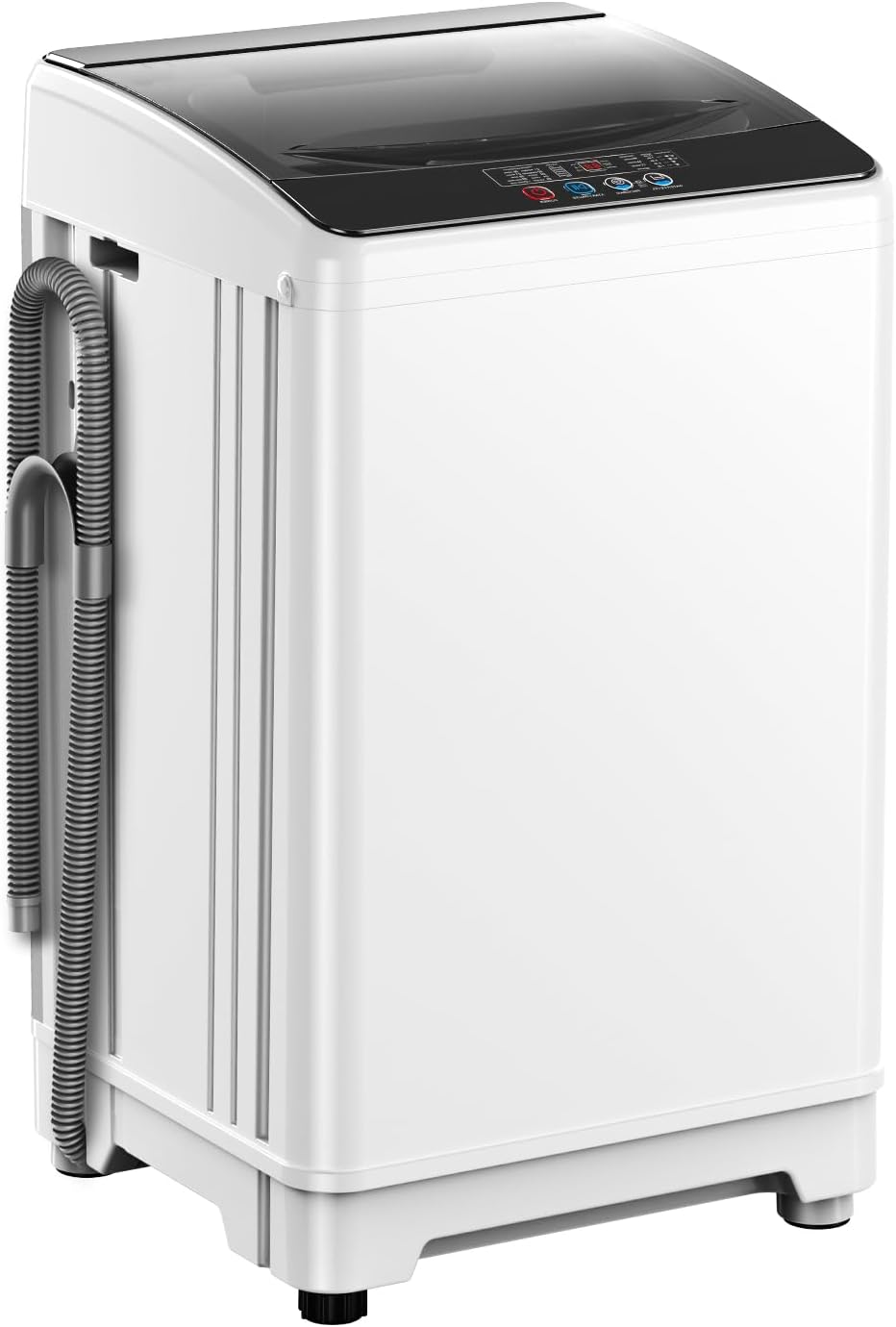 TABU 18lbs Portable Washing Machine, 2.4 Cu Ft Full Automatic Washing Machine with Drain Pump, Automatic Washer and Dryer with 10 Wash Programs & 8 Water Levels for Home, Apartment, RV, White