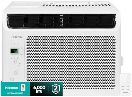 Hisense 6,000 BTU Window Air Conditioner, Easy Installation,Ultra Quiet, Easy-to-install Window Kit Included, 2 Years Warranty