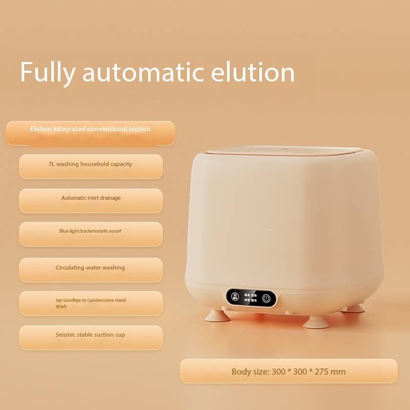 Portable Washing Machine, 220V Mini Fully Automatic Elution Integrated 7L Large-Capacity Washing Machine, Small Underwear and Socks Washing Machine