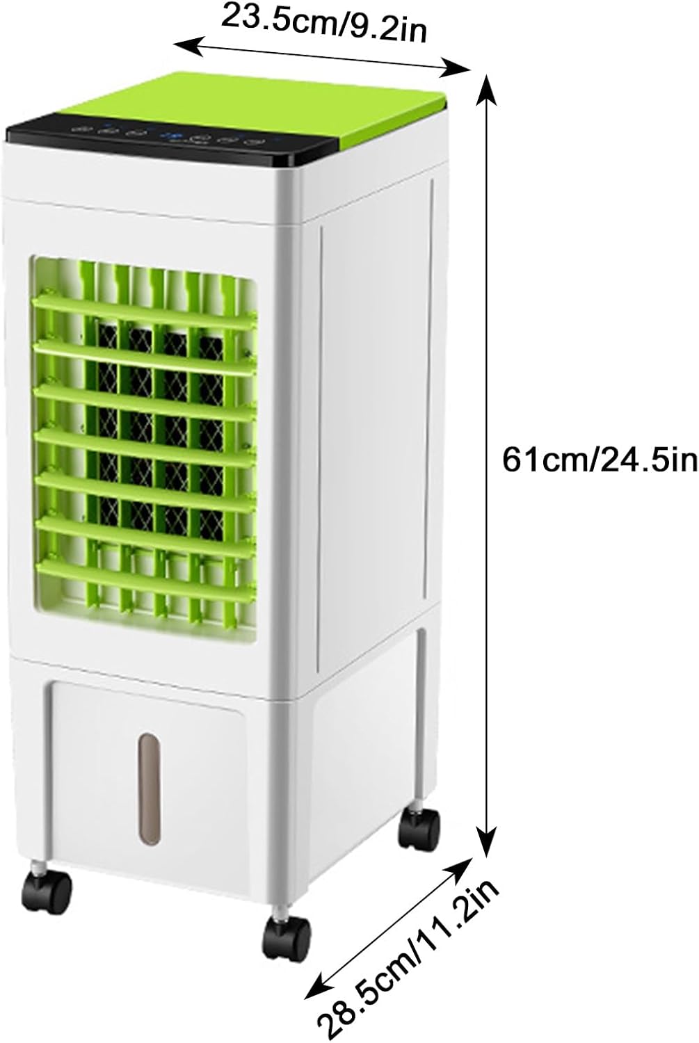 Portable Air Conditioners with LED Control Panel, Quiet Air Conditioner, 3 Wind Speeds Portable Air Conditioner, for Bedroom, Office(Black)