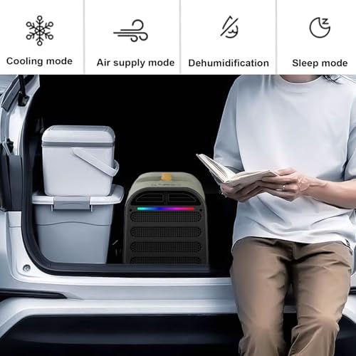 4-in-1 Portable AC with Touch and Remote Control Small Room Air Conditioner, No Window Needed, Camping AC with Top Handle for Bedroom 8-10㎡