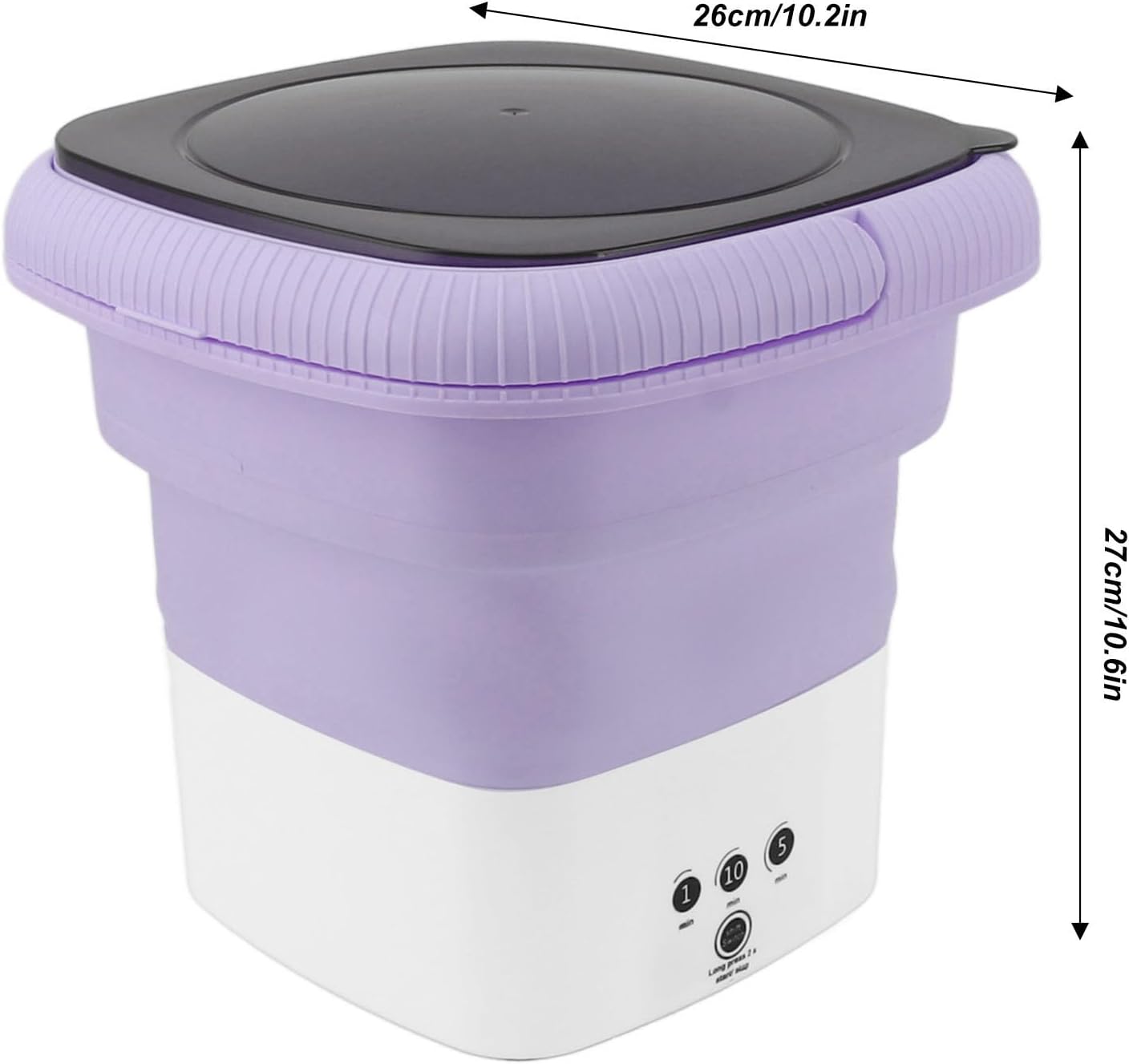 TOPINCN Portable Washing Machine with Advanced Turbine Technology, Mini Foldable Laundry Washer for RV Travel, Apartment (Violet)