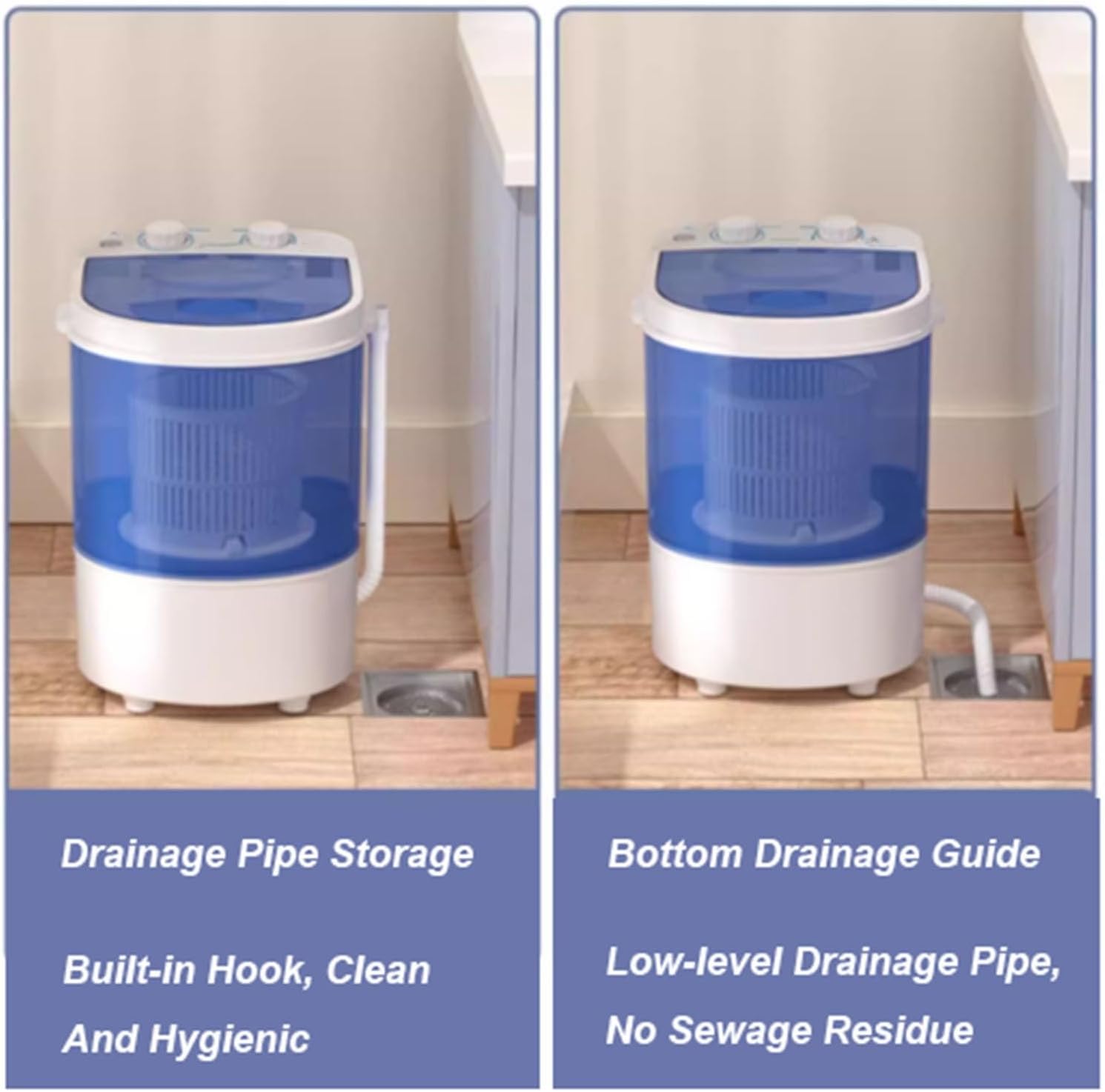 Portable Washing Machine Washer, Small Washer For RV, Travel, Dorm, Apartment, Semi-automatic Laundry For Underwear, Baby Clothes, Time-saving