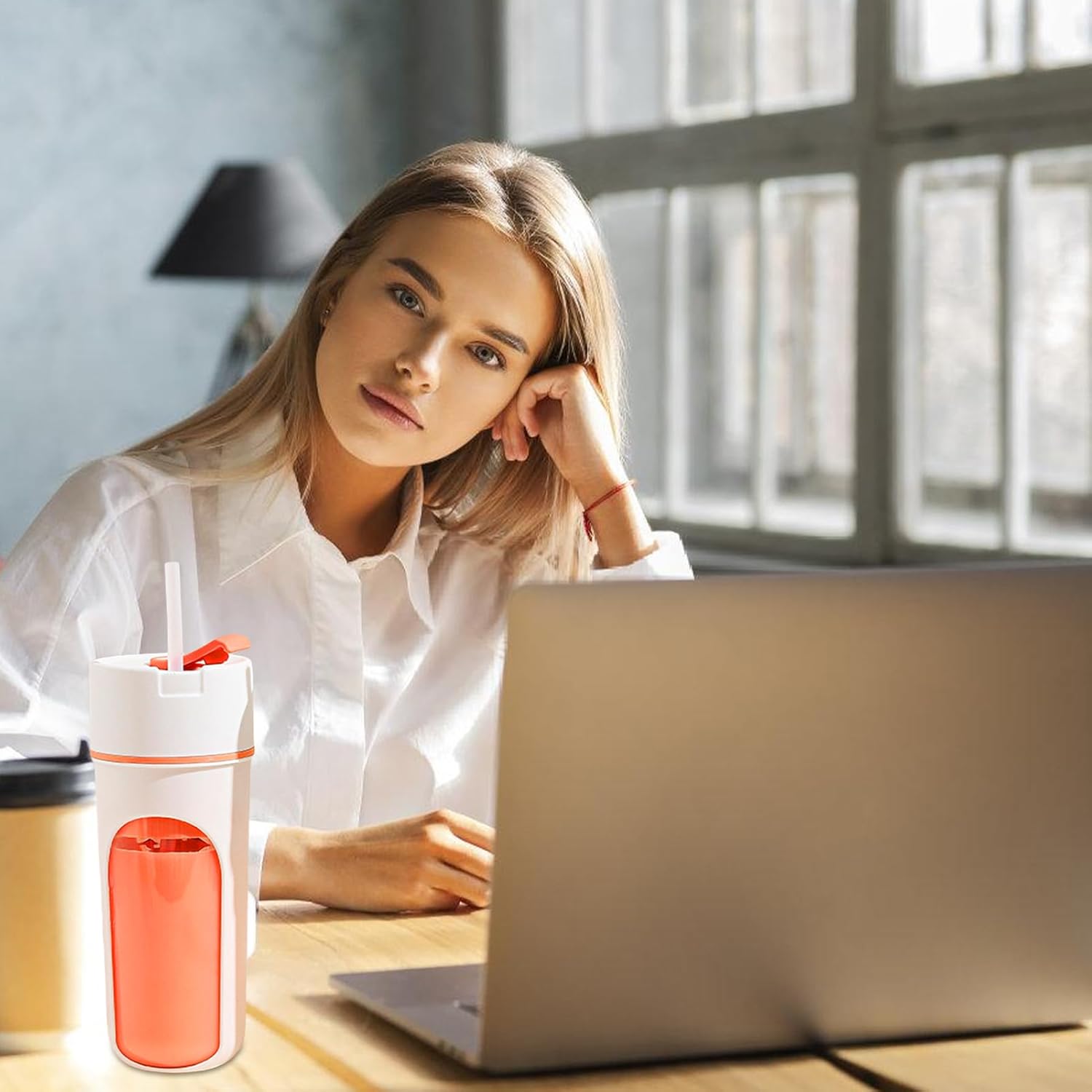 Personal USB Juicer Cup, Electric Fruit Blender | 480ml Compact Electric Fruit Blender,Rechargeable Blender Cup, Mini Blender Kitchen Gadget with Lid