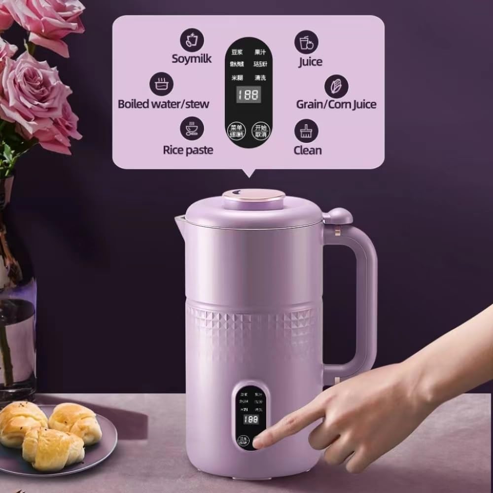 600ml Household Food Blender Soymilk Maker 304 Stainless Steel Multifunctional Automatic Heating Food Blender Household 220V (Color : Blue, Size : AU Plug)