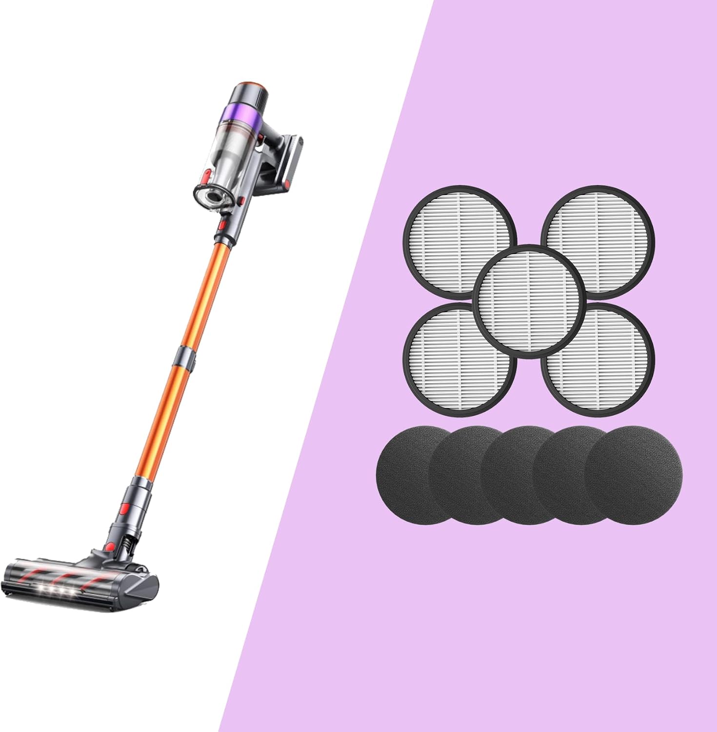 Fieety DSV103 Cordless Vacuum Cleaner and 5 PCS Hepa - Bundle