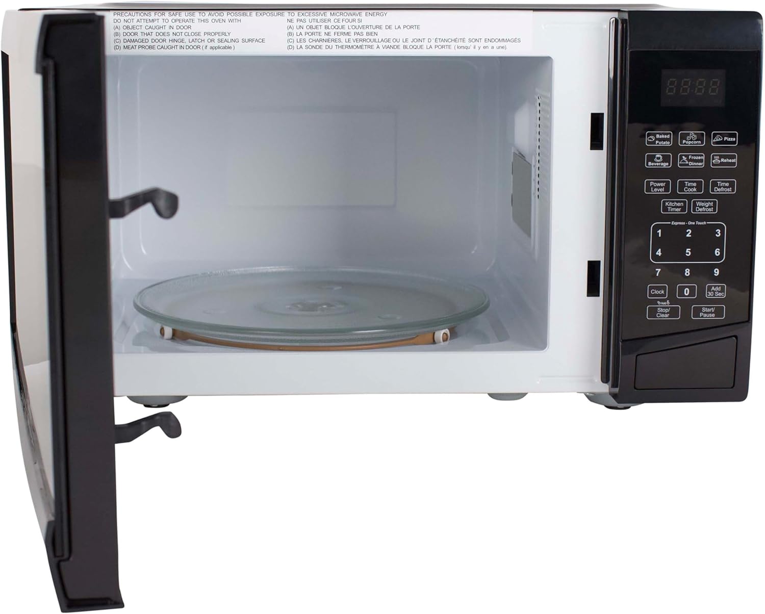 Avanti Microwave Oven 900-Watts Compact with 10 Power Levels and 6 Pre-Set Cooking Settings, Speed Defrost, Electronic Control Panel and Glass Turntable, 0.9 Cu.Ft., Black