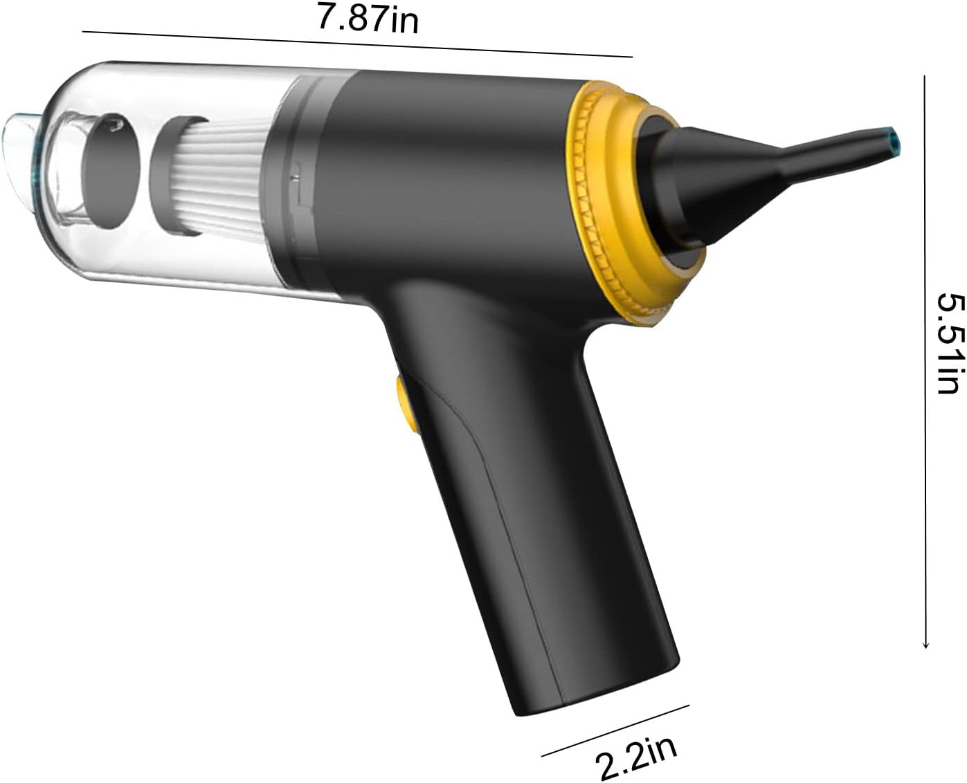 Lightness&Cordless Car Vacuum with Powerful Suction USB Rechargeable Mini Vacuum for Crevices Keyboard Cleaner