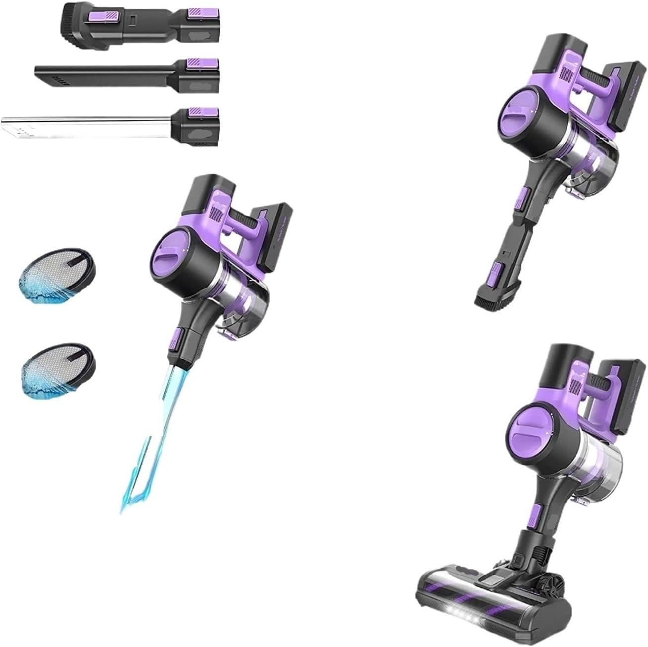 Compatible with Inse S10 Cordless Vacuum Cleaner Set,30Kpa 350W Brushless Motor Stick Vacuum with 2200mAh Rechargeable Battery for Home Cleaning(EU)