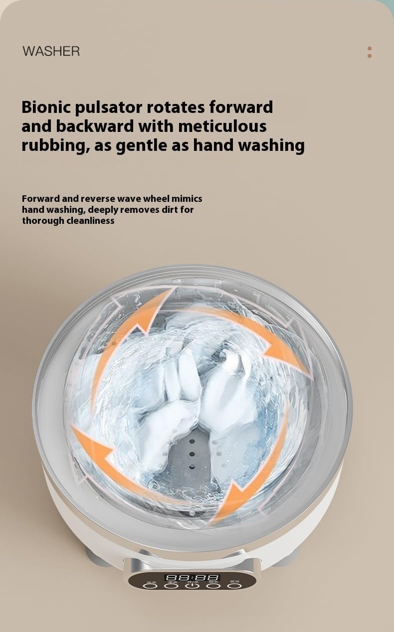 Portable Underwear Washer - Cordless & Rechargeable Mini Laundry System，Complete Compact Washer/Spinner for Delicates: Bras, Underwear, Socks & Baby Clothes (Pink)