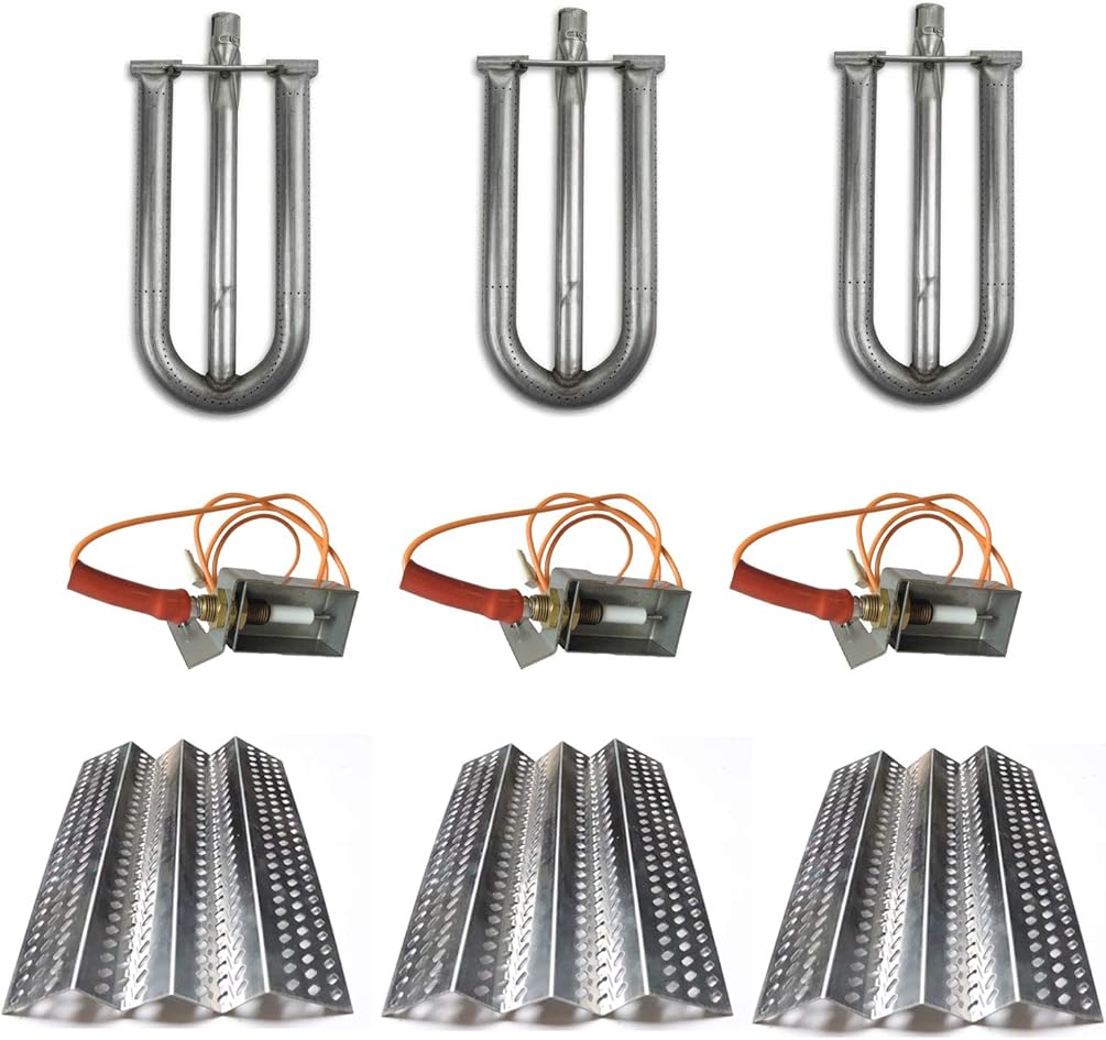 SN2461 (3-Pack) SA2461(3-Pack) 16GA Stainless Steel Heat Plate Burner and Electrode Replacement for American Outdoor Grill 24NB, 24NG, 24NP, 24PC, 36NB, 36PC and Dyna-Glo DCP480CSP