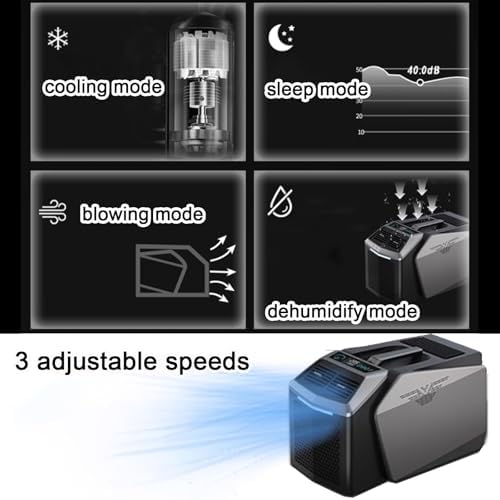 6100 BTU Portable Camping Air Conditioner for Outdoor and Indoor Use Split Structure 3 Speed Adjustment Air Cooler with Remote Control for Bedroom Tent Pets