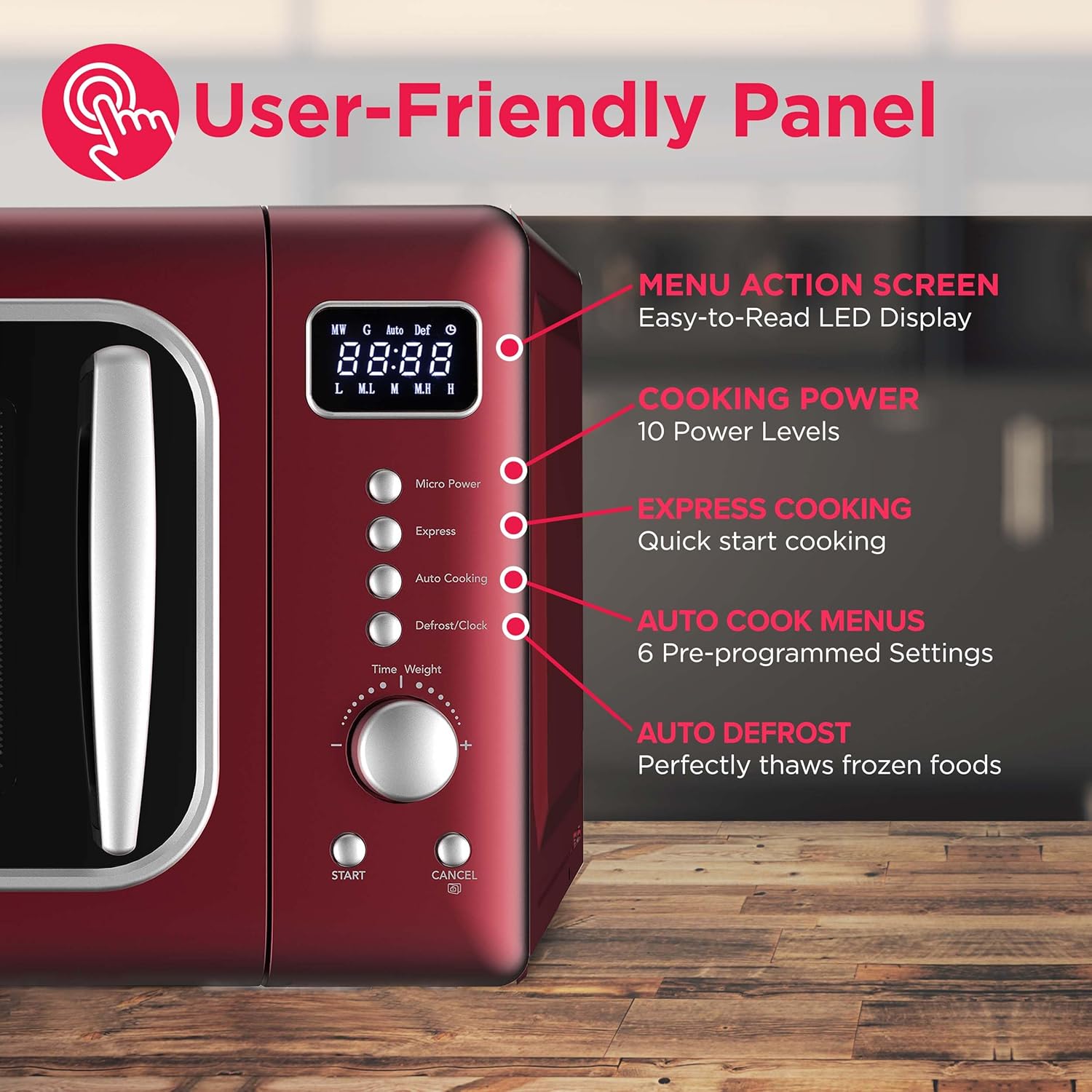 FRIGIDAIRE EMW788RETRO 0.7 cu. ft. Retro Microwave, Red-Silver