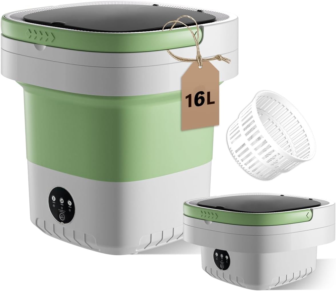 16L Portable Washing Machine, Mini Washer Washer,Small Clothes Folding Washing Machine Of Underwear, Baby And Small Delicates, 3 Cleaning Modes Suitable For Home Apartments Dormitories, Hotels