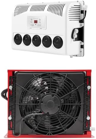 12V 11000 BTU Mini Split Air Conditioner Kit with Controller 2200-2400W Cooling Capacity Mini Split AC System for Trucks, Caravans, RVs, 8828.68-15891.6ft³/h Air Volume, Only Cooling